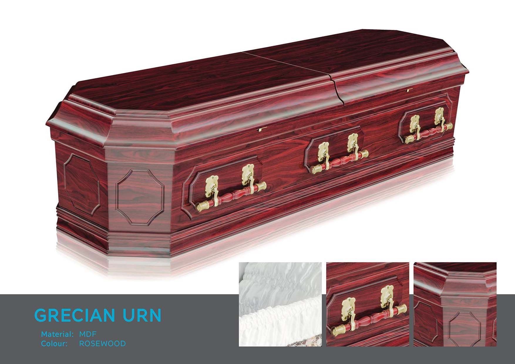 grecian rosewood coffin