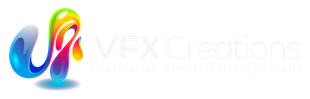 A colorful logo for a company called vfx creations