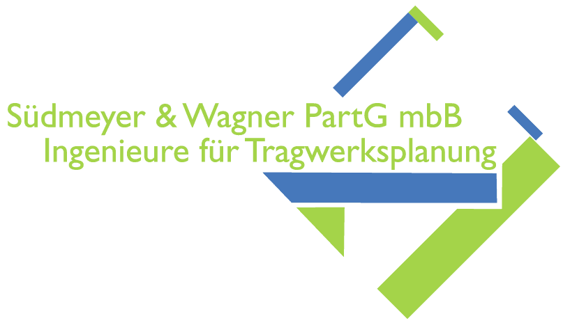 Logo for Südmeyer & Wagner PartG mbb, Ingenieure für Tragwerksplanung, in green and blue