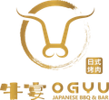Gold bull logo with Japanese BBQ & Bar text and Japanese characters on a white background