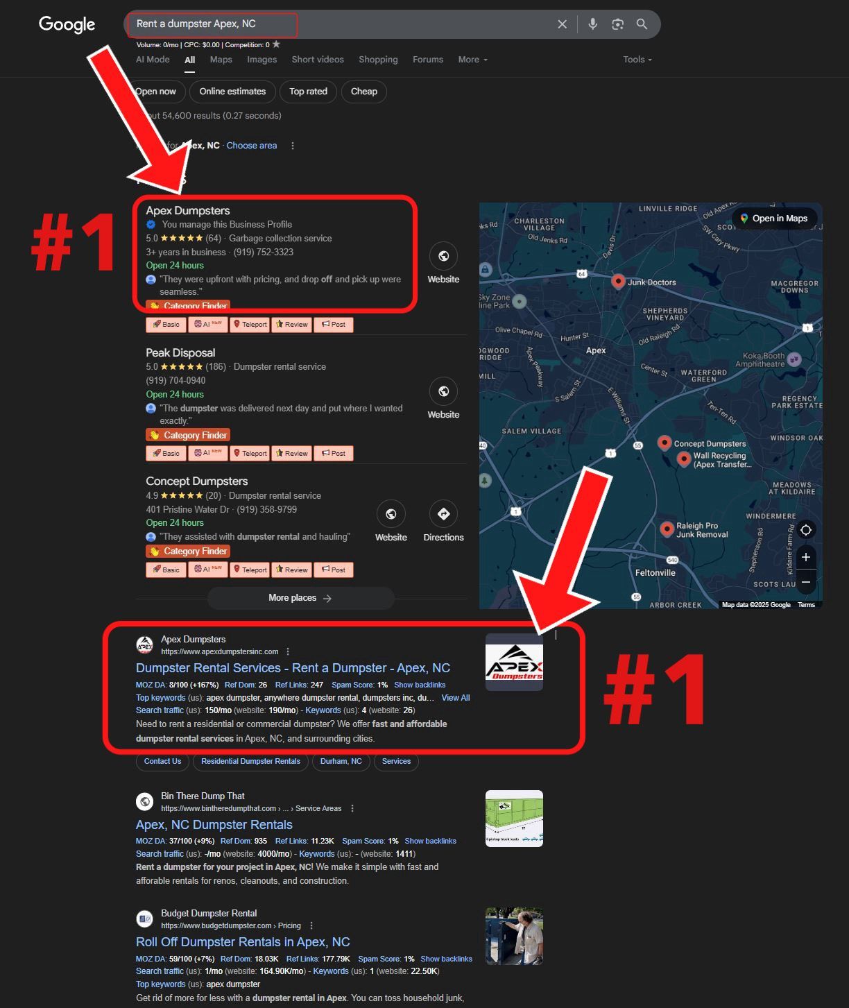 Junk removal Google ranking proof