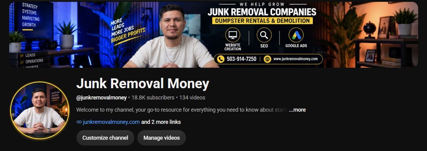 Junk Removal Money YouTube channel
