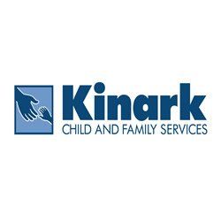 The logo for kinark child and family services shows a hand reaching out to another hand.