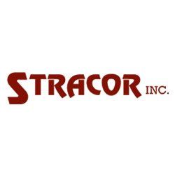 The logo for stracor inc. is red and white on a white background.