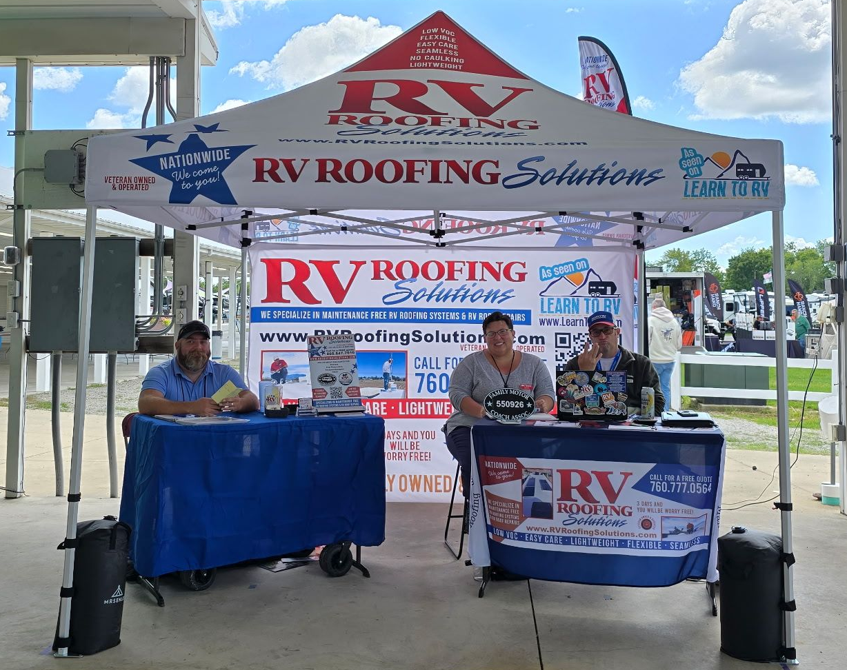 RV Roofing Solutions Rally Booth