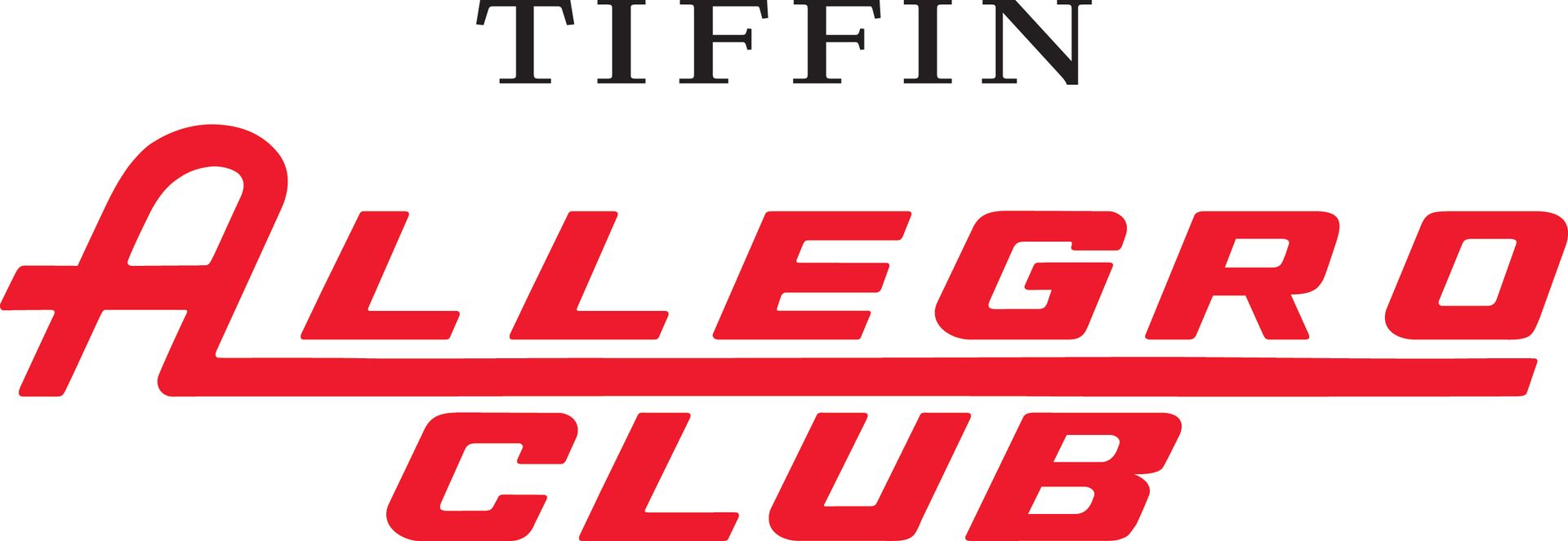 The Tiffin Allegro Club logo in red and white.