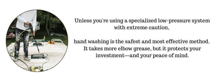 text advises hand washing for effectiveness and peace of mind.