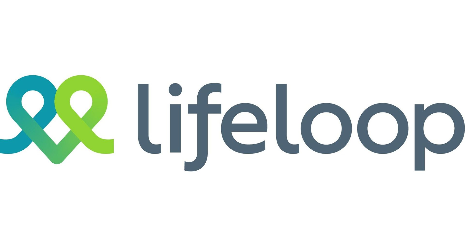 Lifeloop logo: interlocking blue and green heart shapes, with grey text 