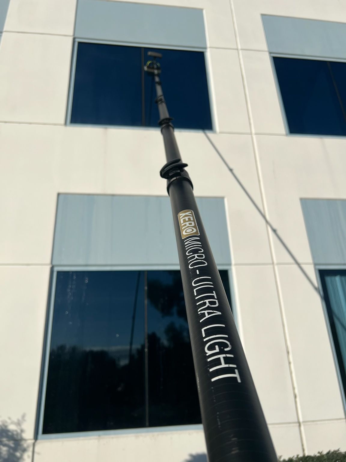Black streetlight pole with 