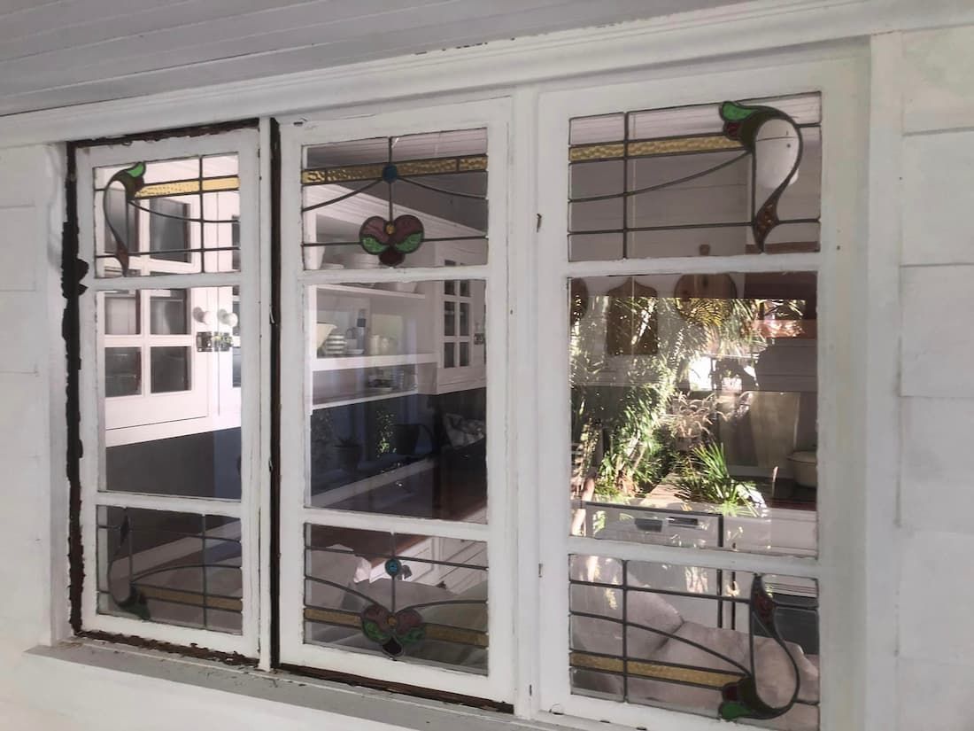 Window With Stained Glass — Pelican Glass in Pelican, NSW