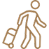 Tan person icon leaning forward while walking with a cane, outlined in gold.