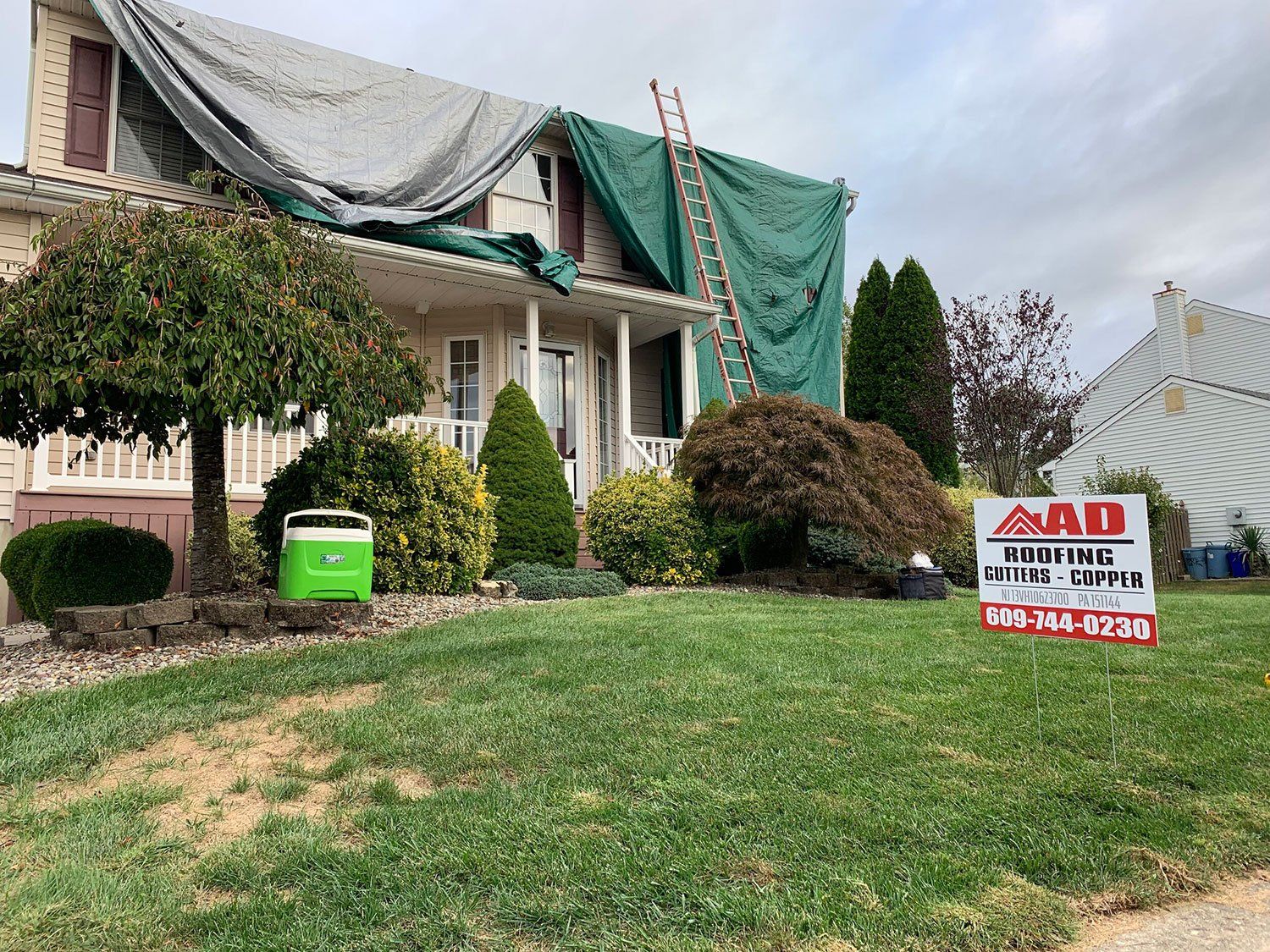 In Progress Siding Installation — Burlington, NJ — AD Roofer Siding & Gutters