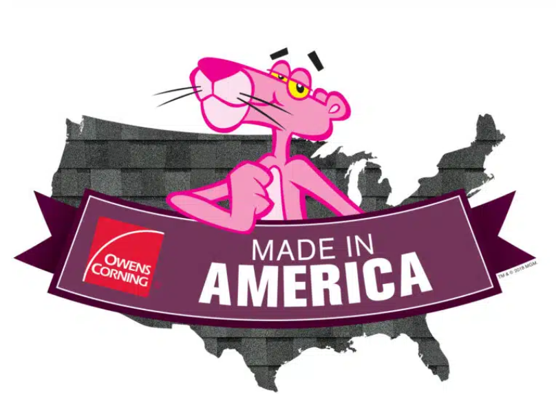 Pink Panther atop a United States map; banner reads 