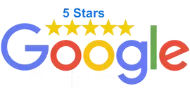 Google logo with 5 gold stars, indicating a 5-star rating.