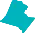 A blue map of a country on a white background.