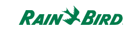 Rain Bird logo: green text and bird icon on a white background.