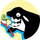 A cartoon whale is brushing its teeth with a toothbrush.