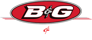 B&G Truck & Trailer Repair logo with red and black oval design
