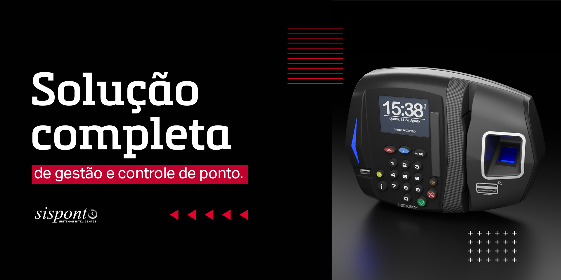 Texto com escrito e um relógio de ponto de funcionários na cor preta em destauque