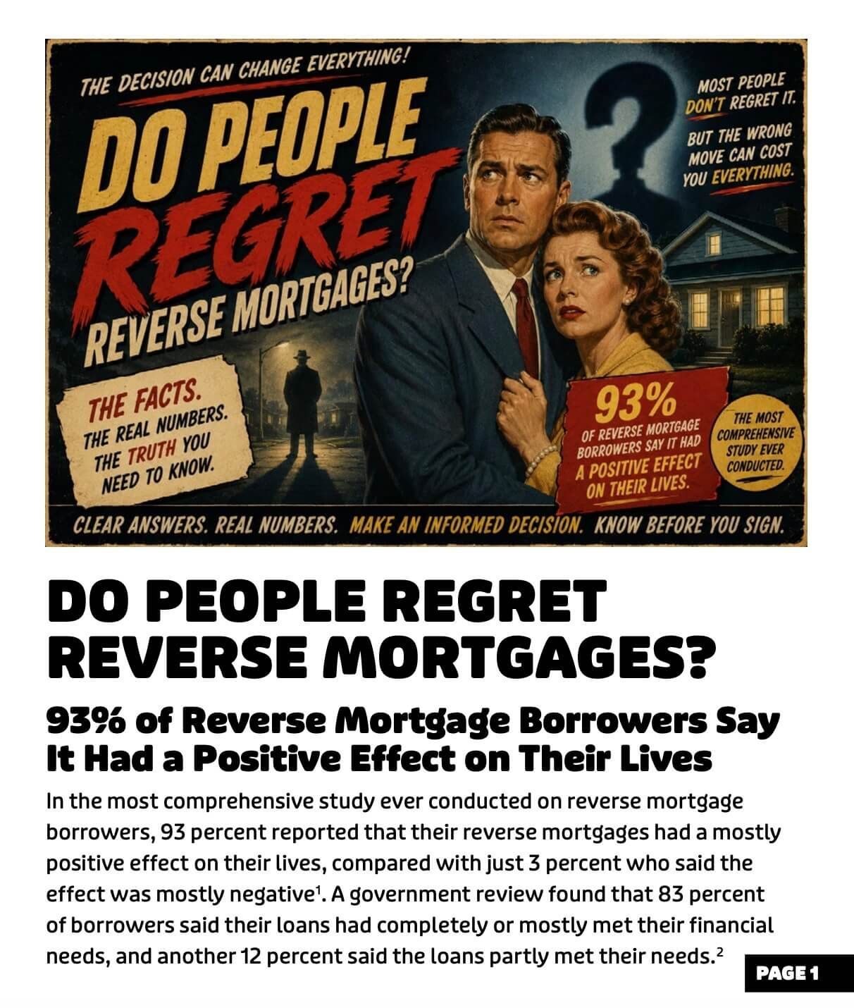 Do people regret reverse mortgages?