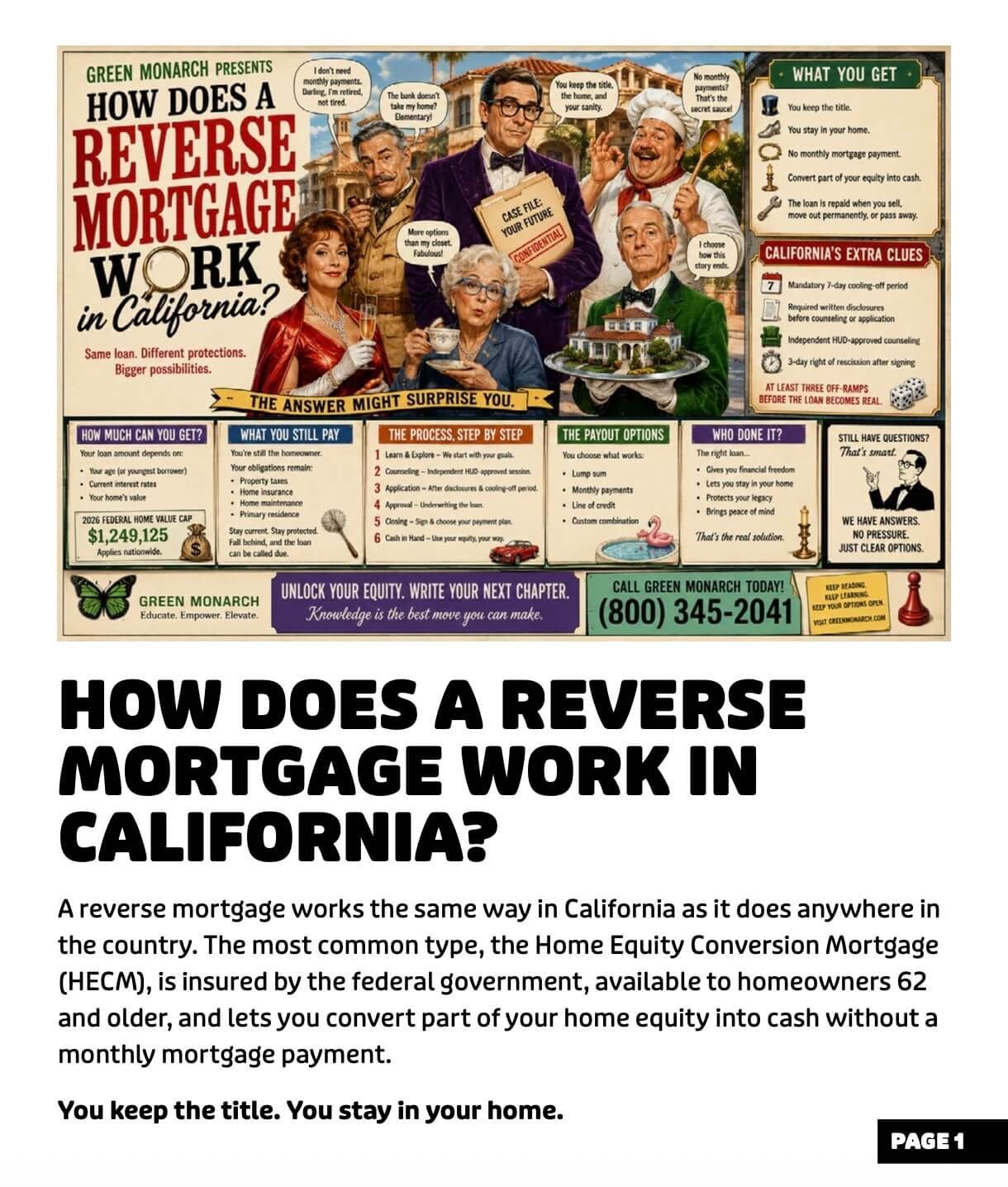 How does a reverse mortgage work in California?