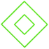 Two nested green diamond outlines on a white background