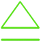 Green outlined triangle above a separate green horizontal line on a white background