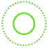 Green dotted outer circle with a solid green inner circle on a white background