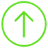 Green upward arrow inside a green circle on a white background