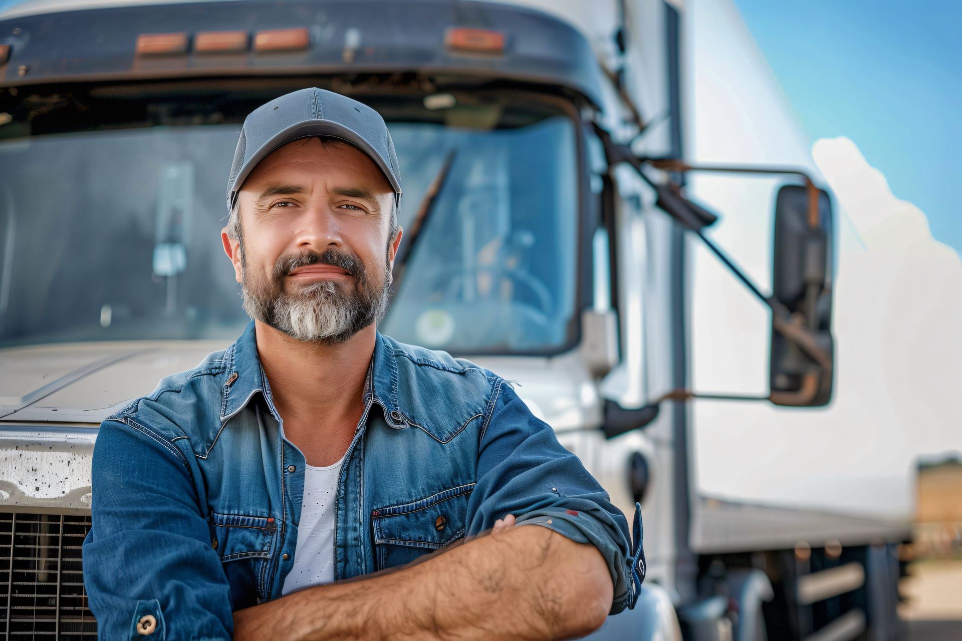 Experienced Class A CDL driver with 2+ years OTR standing next to 2025 Freightliner Cascadia earning