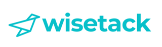 Logo for Wisetack, a fintech company. The logo features a turquoise origami-style bird symbol and text.