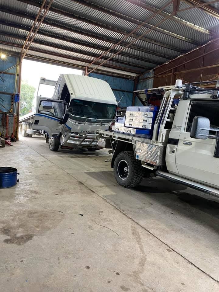 Trucks Lined Up for Maintenance — Superior Diesel Maintenance in Westdale, NSW