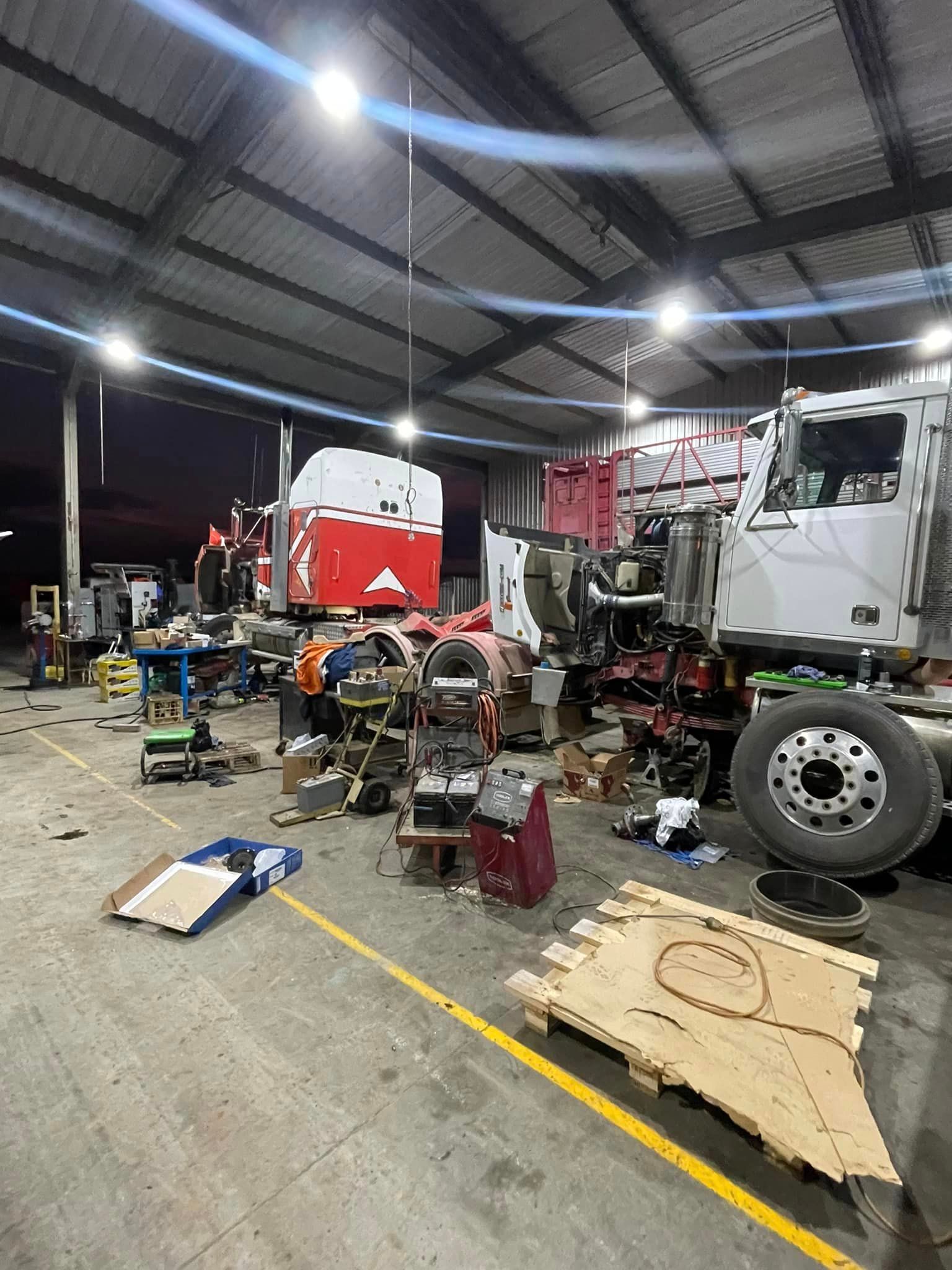Mechanic Performing a Truck Safety Inspection — Superior Diesel Maintenance in Westdale, NSW