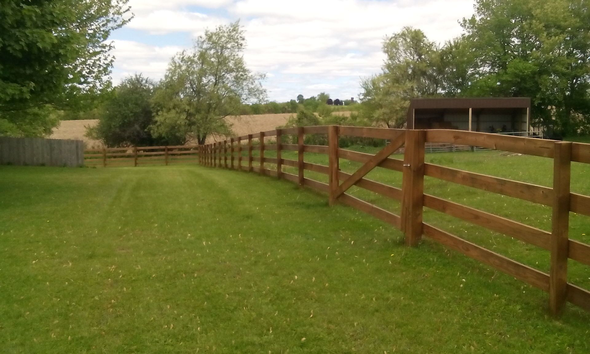 Long wooden fence