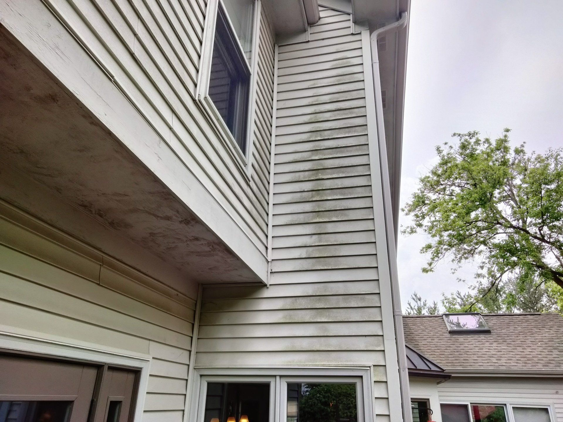 Dirty exterior wood siding