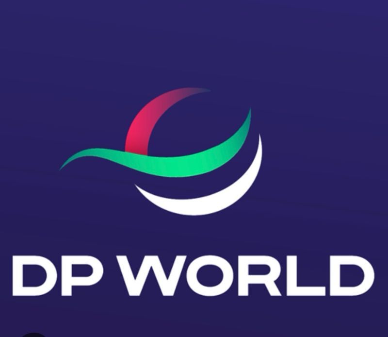 Een logo voor een bedrijf genaamd dp world