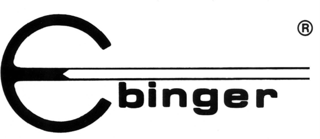 Een zwart-wit logo voor een bedrijf genaamd binger