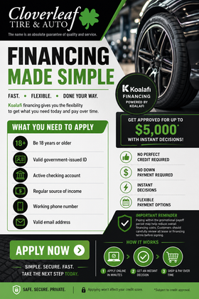 Koalafi Financing | Cloverleaf Tire & Auto