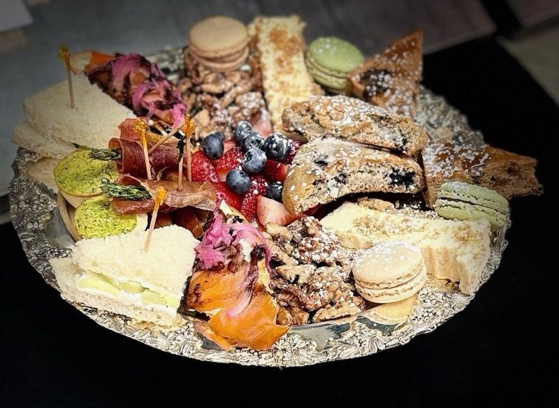 A plate of food with a lot of different types of food on it. A plate of food with a lot of different types of food on it.