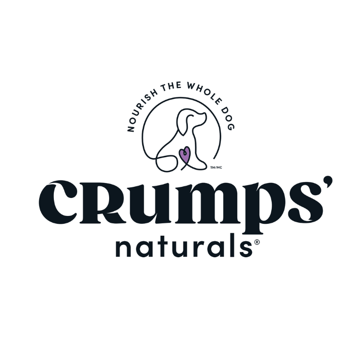 Crumps’ Naturals logo featuring a dog outline and slogan “Nourish the Whole Dog,” representing natural Canadian pet treats in Aurora, Bradford, Keswick, King City, Newmarket, and Toronto.