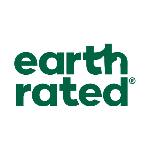 Earth Rated logo in green text representing eco-friendly pet products such as biodegradable bags and wipes for dogs in Aurora, Bradford, Keswick, King City, Newmarket, and Toronto.