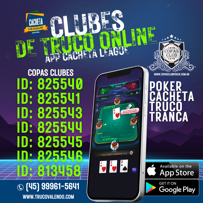 Truco Online no App Cacheta League