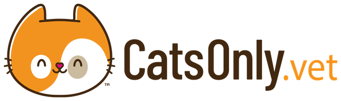 CatsOnly.vet logo with orange cat face and black-and-orange text