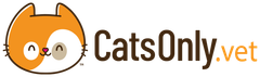 CatsOnly.vet logo with orange cat face and black-and-orange text