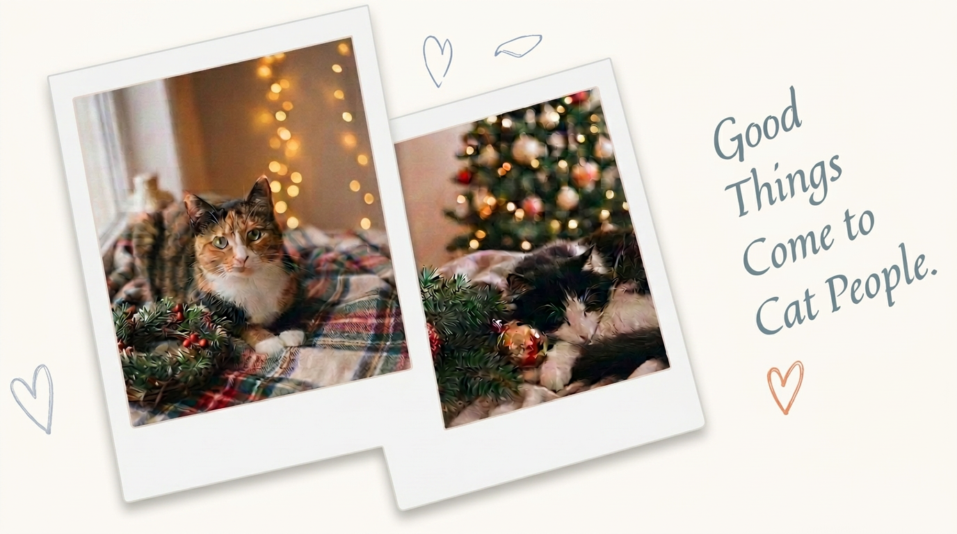 Orange kitten lying on a blue blanket, playfully holding a white toy and looking at the camera