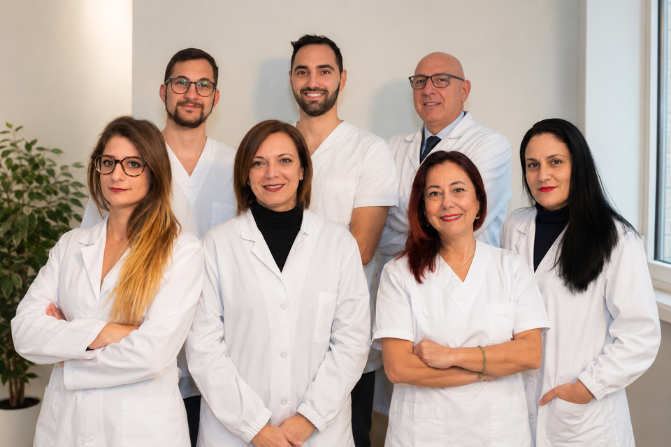 Professionista dello studio in consulenza con un paziente
