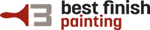 Best Finish Painting logo with red and gray stylized “B” and company name
