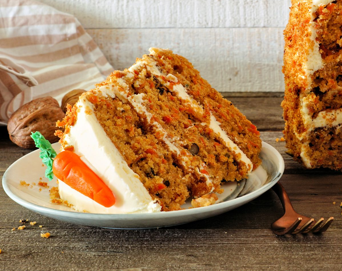 Slice of carrot cake
