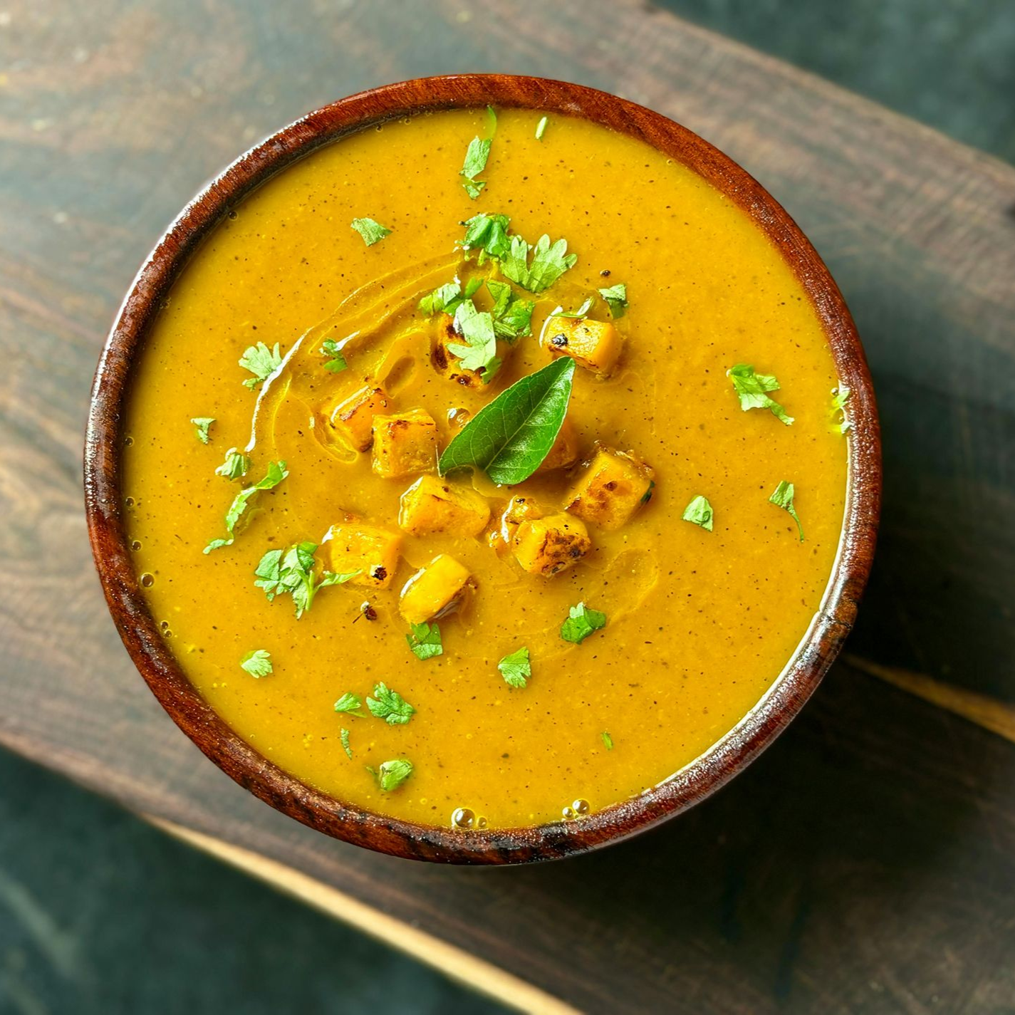 Creamy vegetable curry soup
