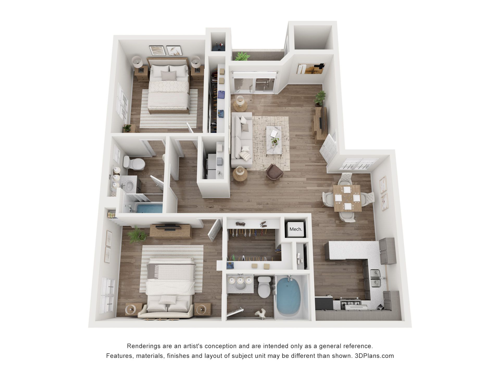 Two Bedroom Floorplan Type 2
